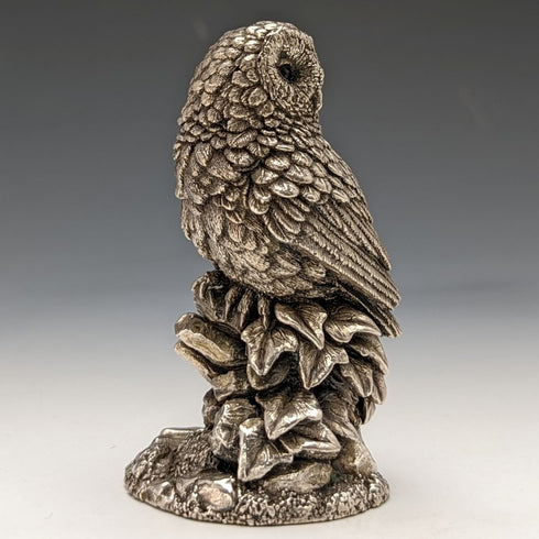 Sterling Silver Sculpture Owl Object 109g Height 7.5cm UK Country Artist Company